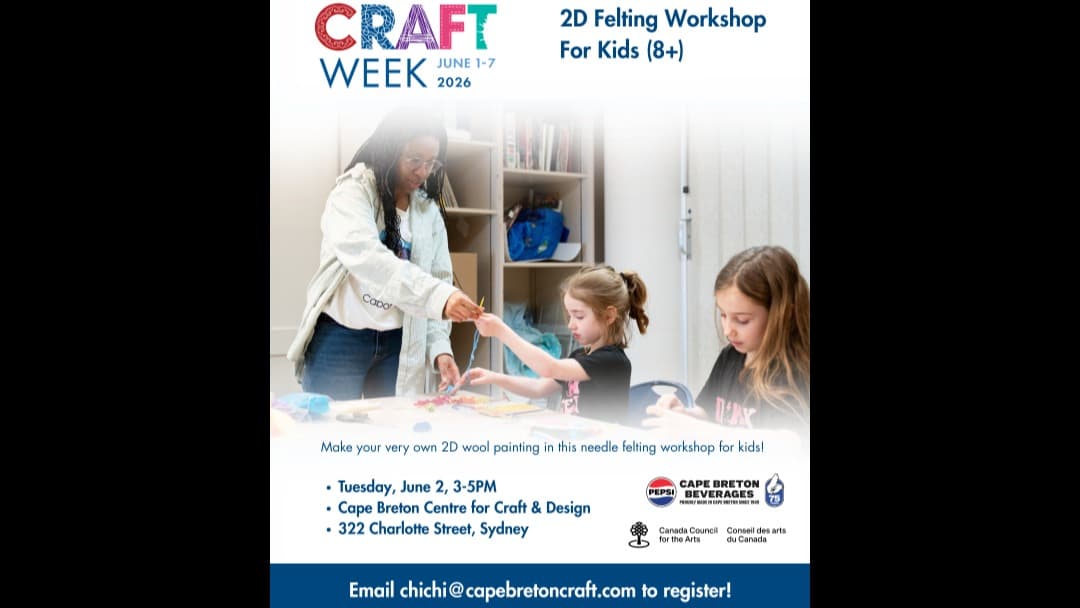 2D FELTING WORKSHOP FOR KIDS (8+) — event in Sydney & CBRM, Cape Breton