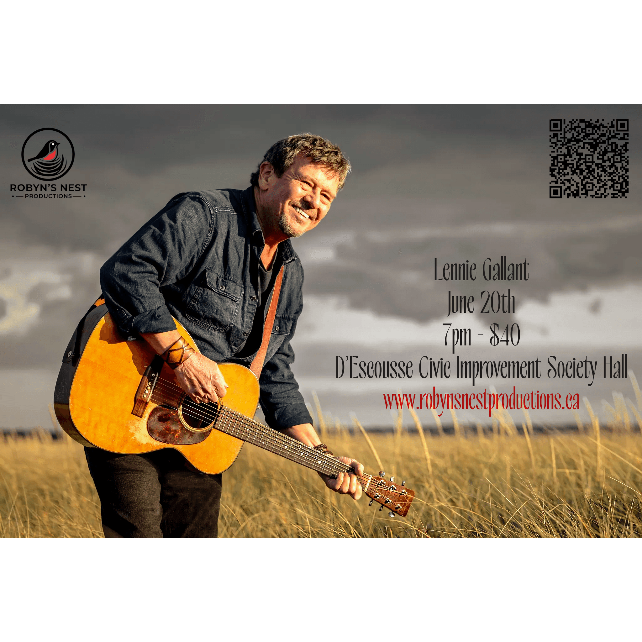 Lennie Gallant in Concert at the D’Escousse Civic Improvement Society Hall — event in Strait Area, Cape Breton