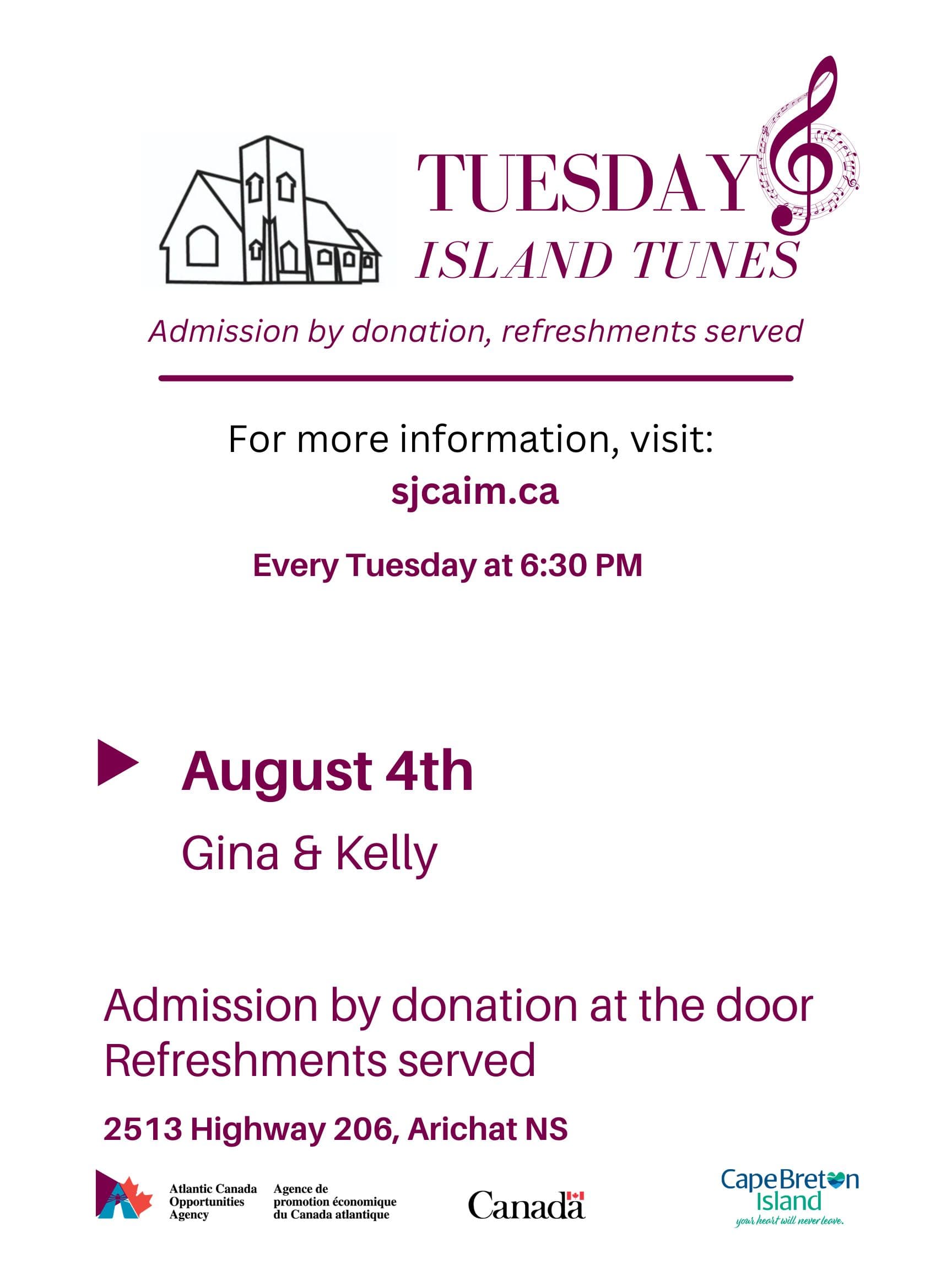 Tuesday Island Tunes — event in Strait Area, Cape Breton