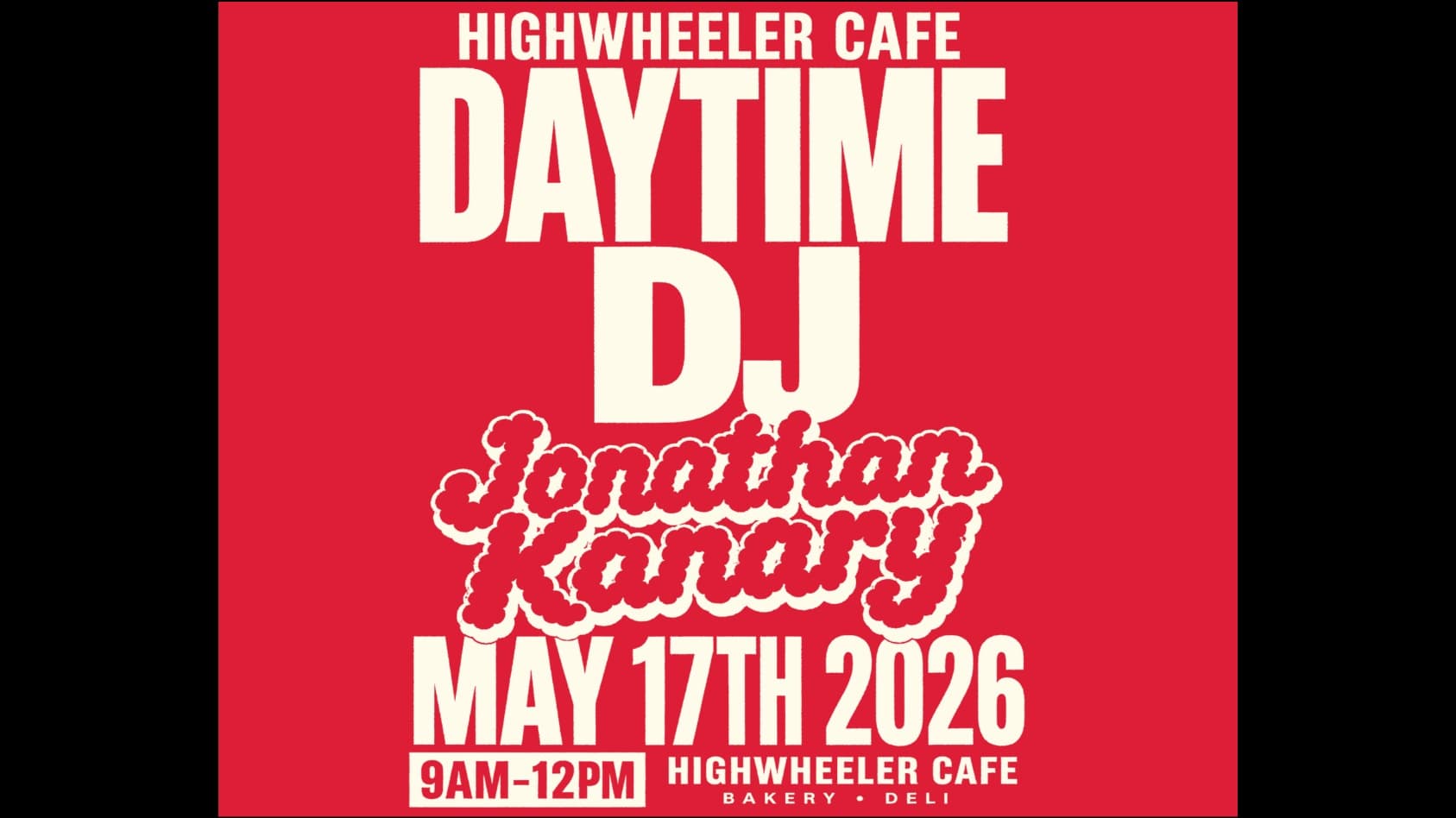Daytime DJ at Highwheeler Cafe