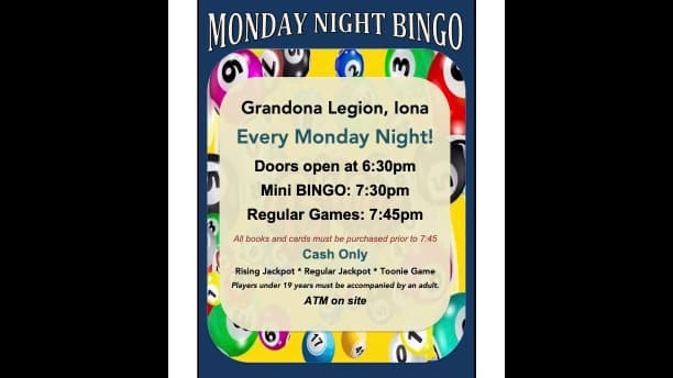 Monday Night Bingo — event in Baddeck & Bras d'Or Lake, Cape Breton
