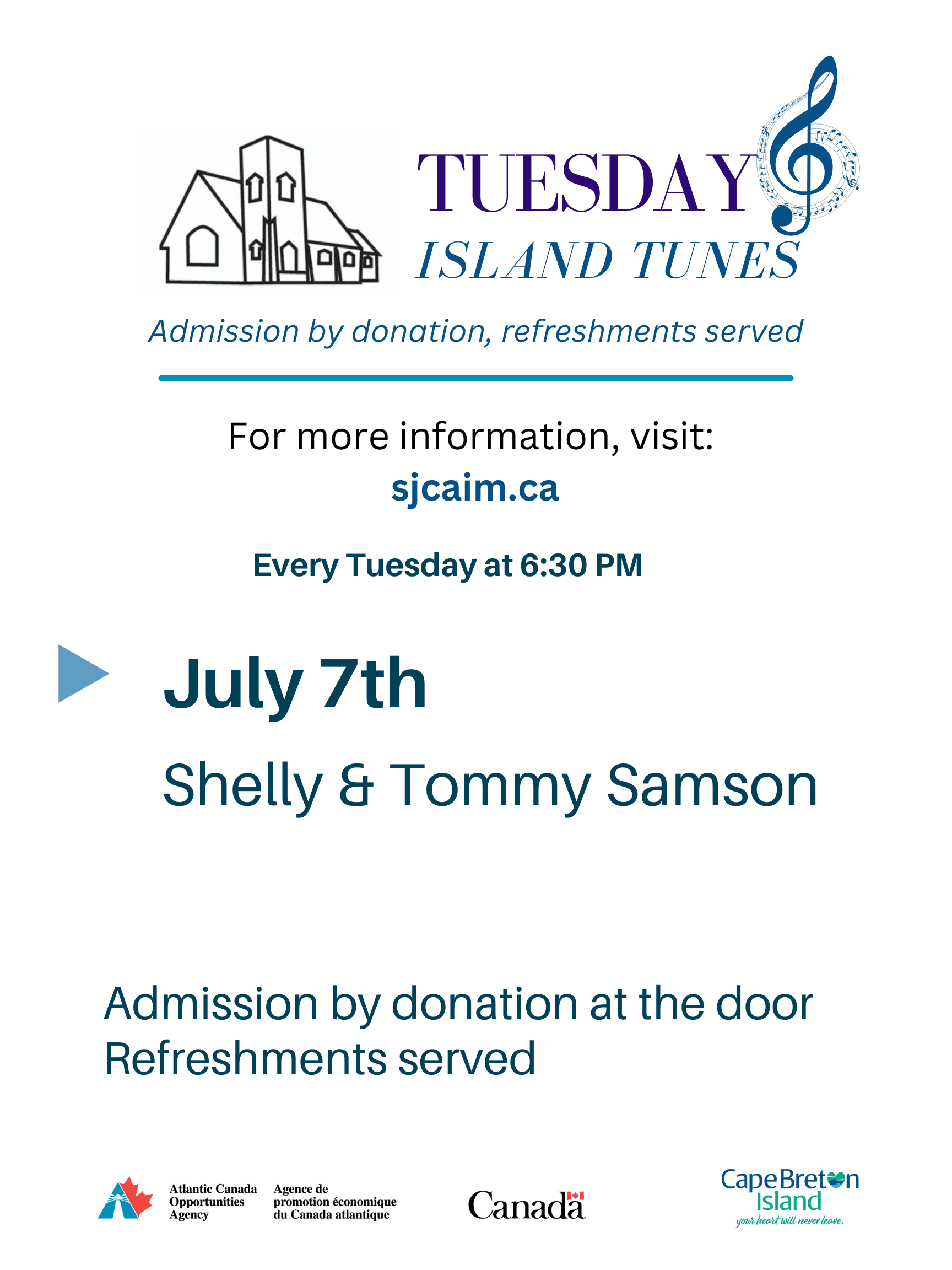 Tuesday Island Tunes - Tommy & Shelly Samson — event in Strait Area, Cape Breton