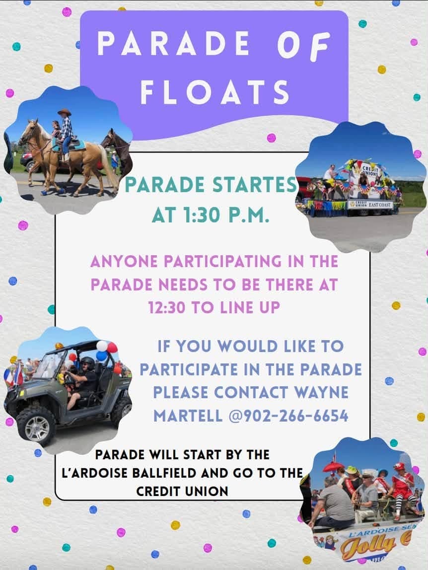 L'Ardoise Acadian Festival - Parade of Float — event in Strait Area, Cape Breton