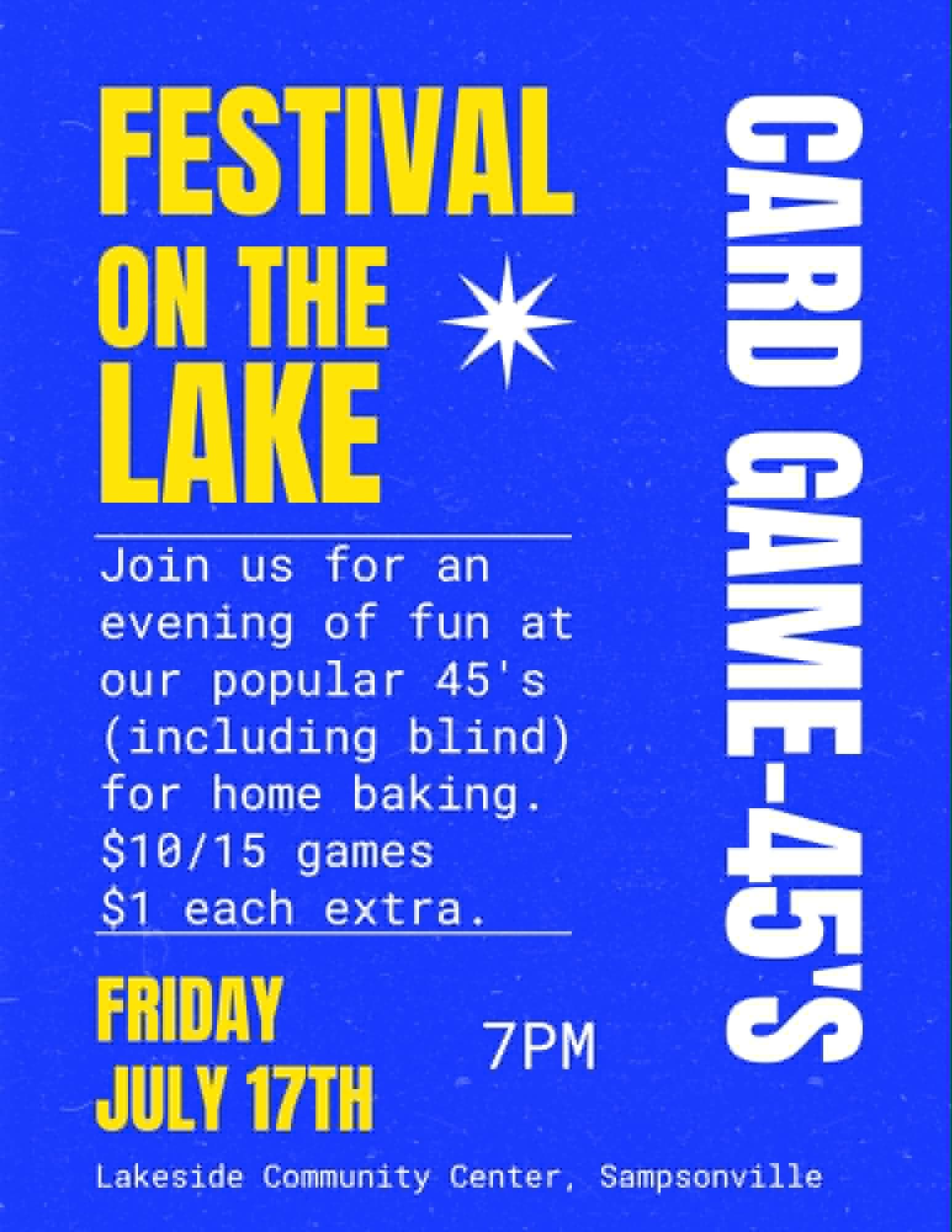 Festival on the Lake: Card Games - 45's — event in Strait Area, Cape Breton