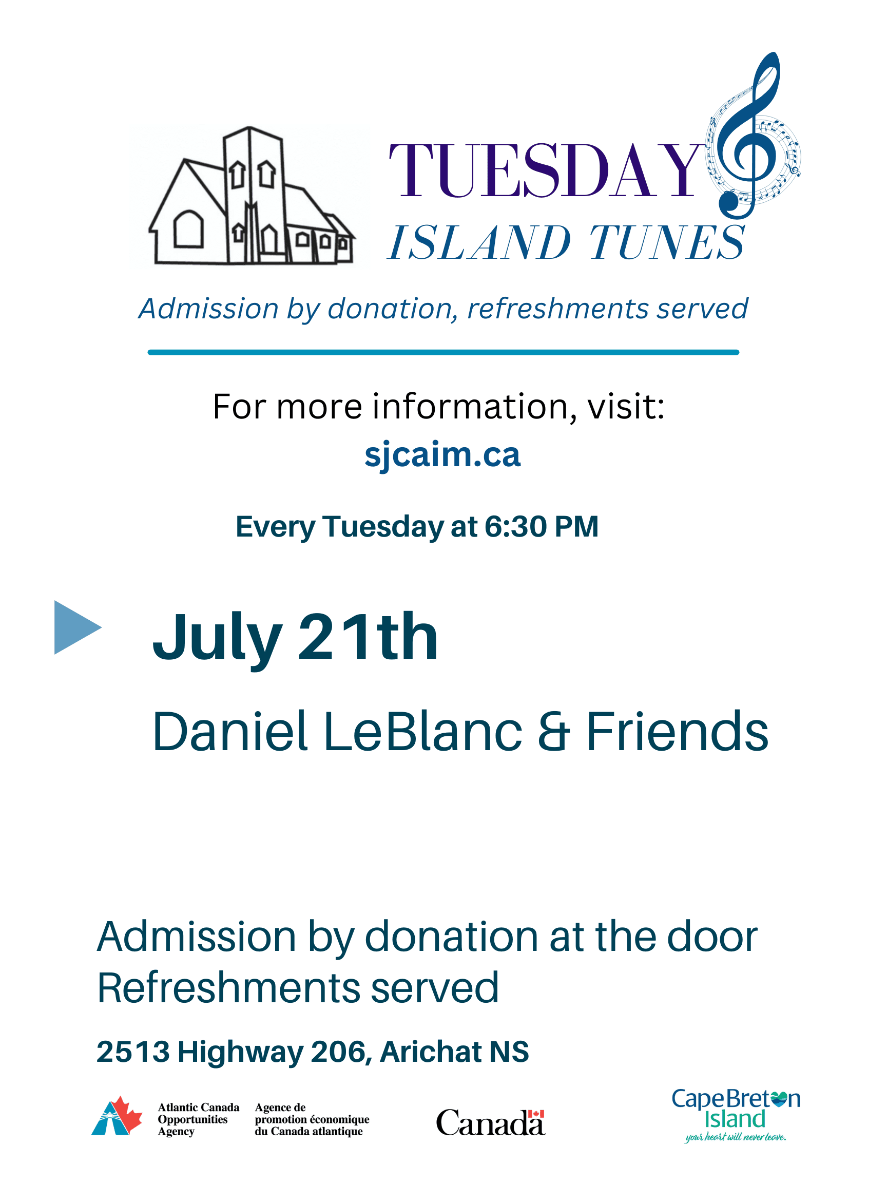 Tuesday Island Tunes - Daniel Leblanc — event in Strait Area, Cape Breton