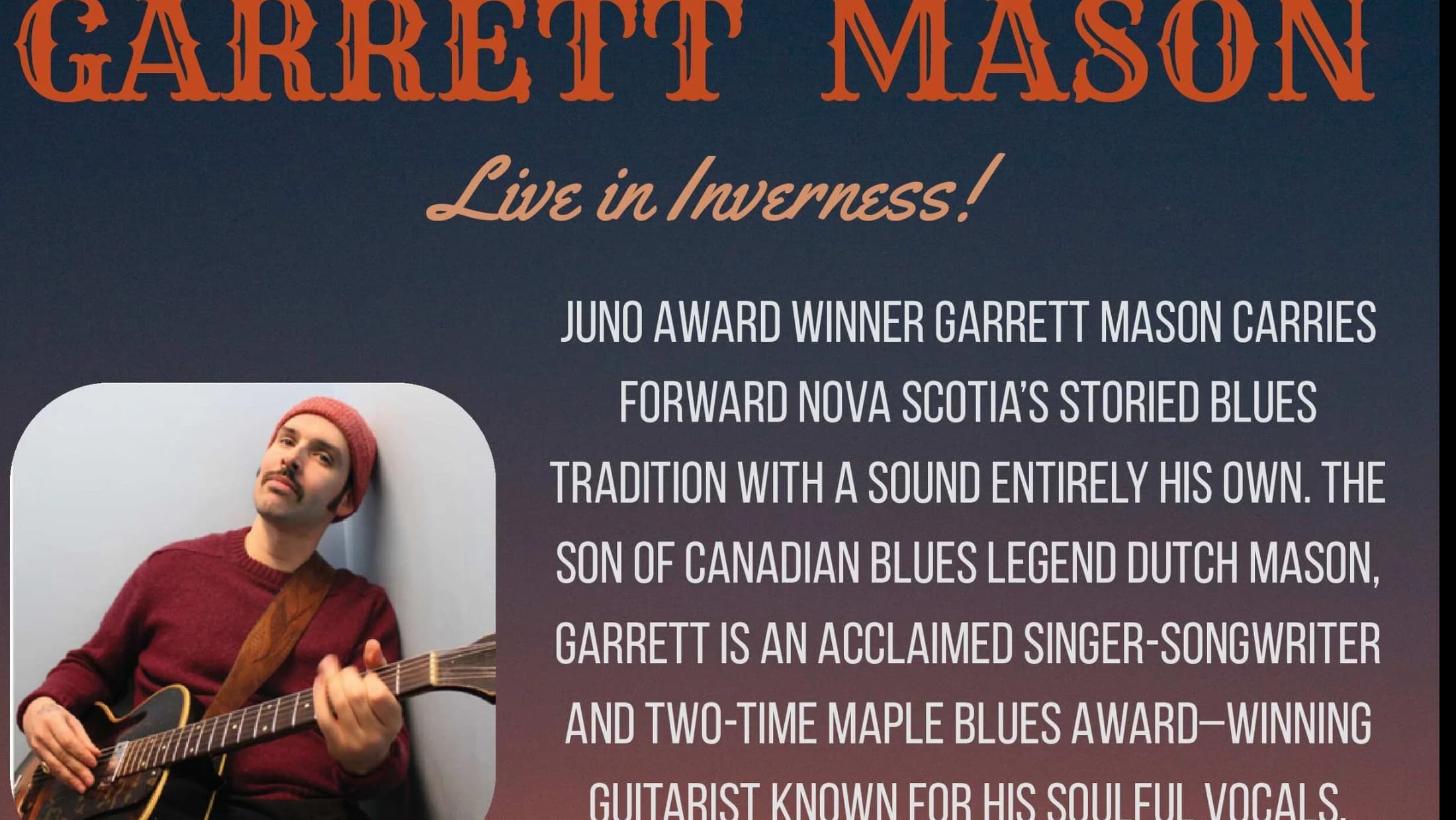 A Night of Blues with Garrett Mason — event in Inverness & Western Shore, Cape Breton
