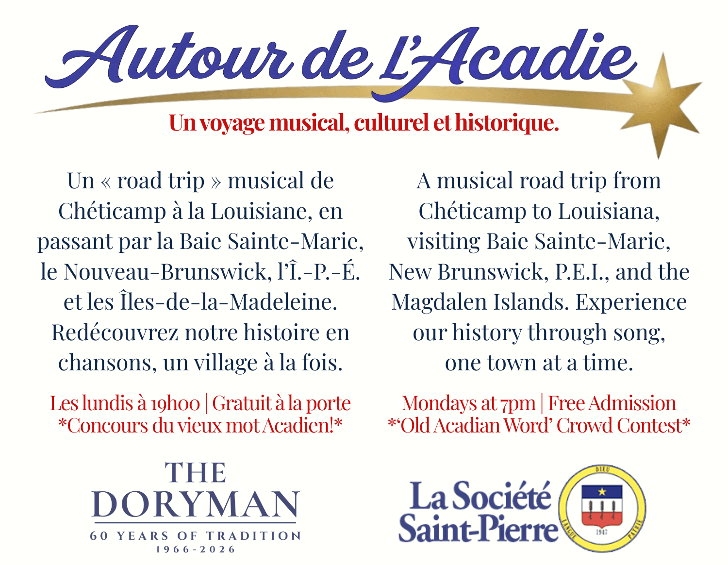 Autour de l’Acadie — event in Chéticamp & Margaree, Cape Breton