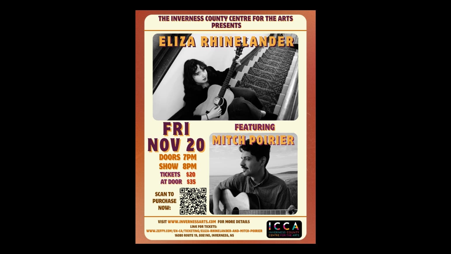Eliza Rhinelander and Mitch Poirier — event in Inverness & Western Shore, Cape Breton
